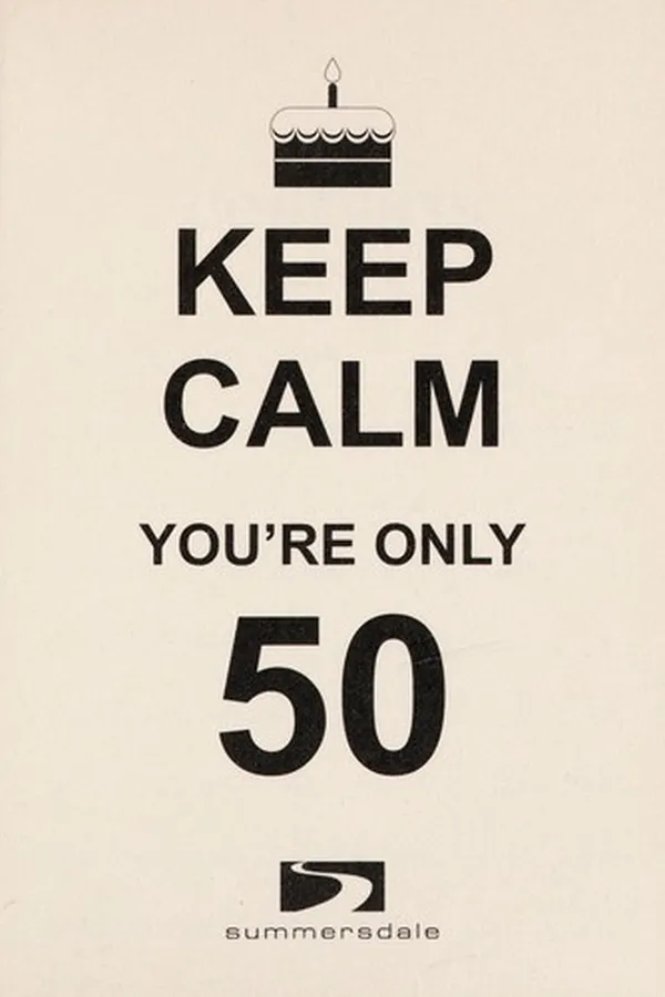 Capa de Keep calm you're only 50