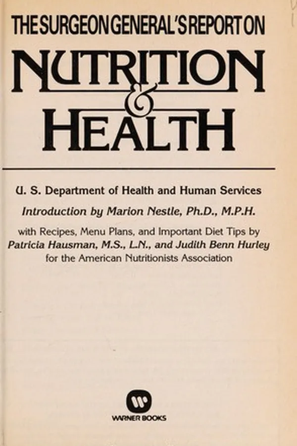 Capa de The Surgeon General's report on nutrition & health
