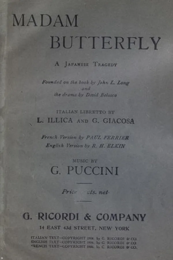 Cover of Madama Butterfly
