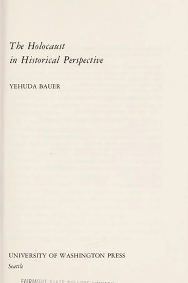 Capa de The Holocaust in historical perspective