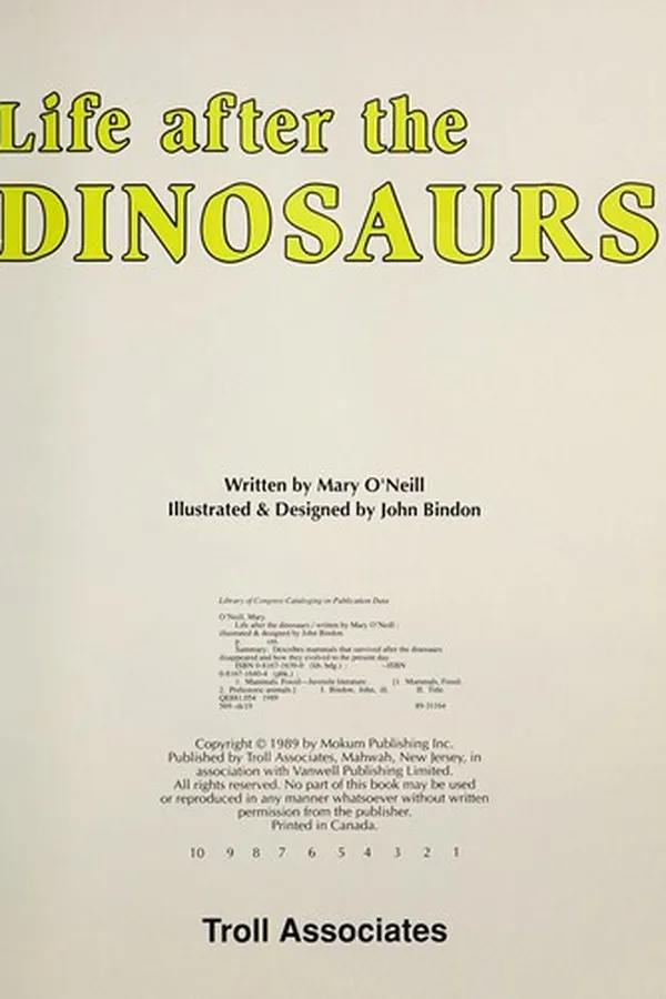 Capa de Life after the dinosaurs