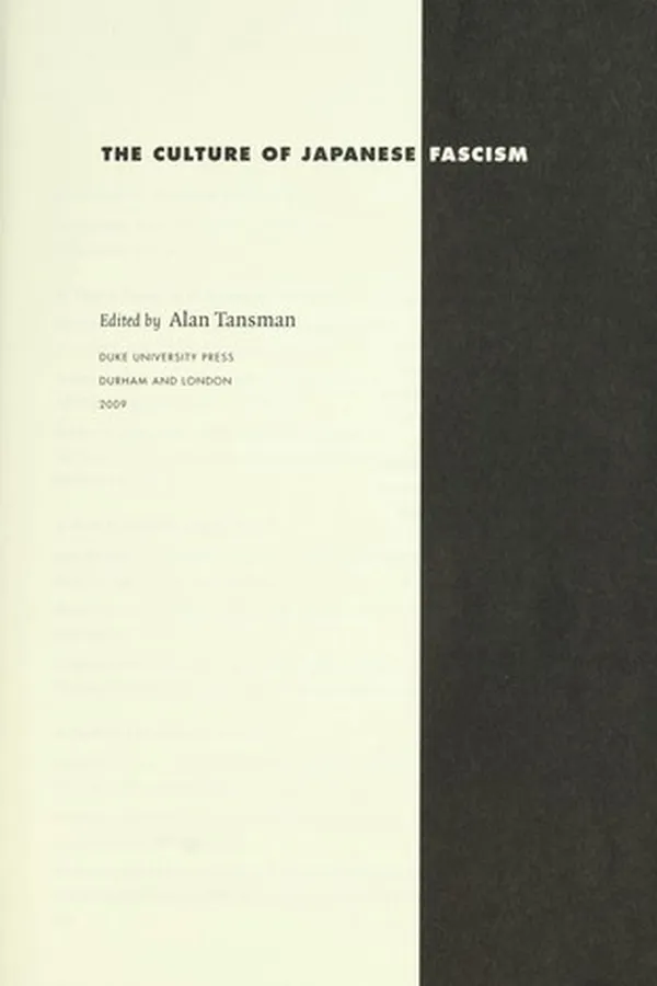 Capa de The Culture of Japanese Fascism