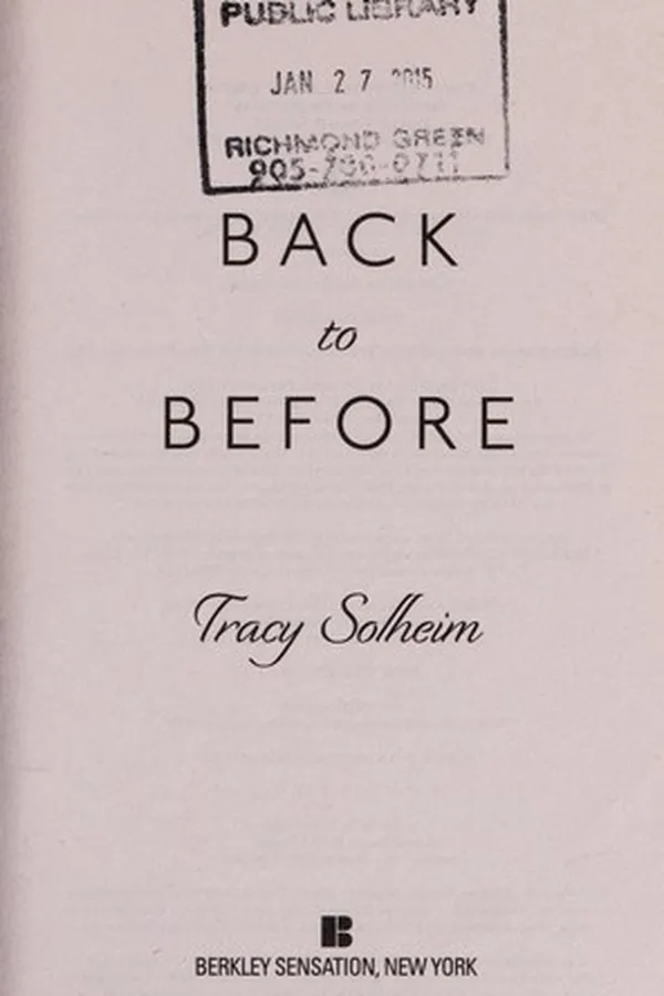 Capa de Back to before