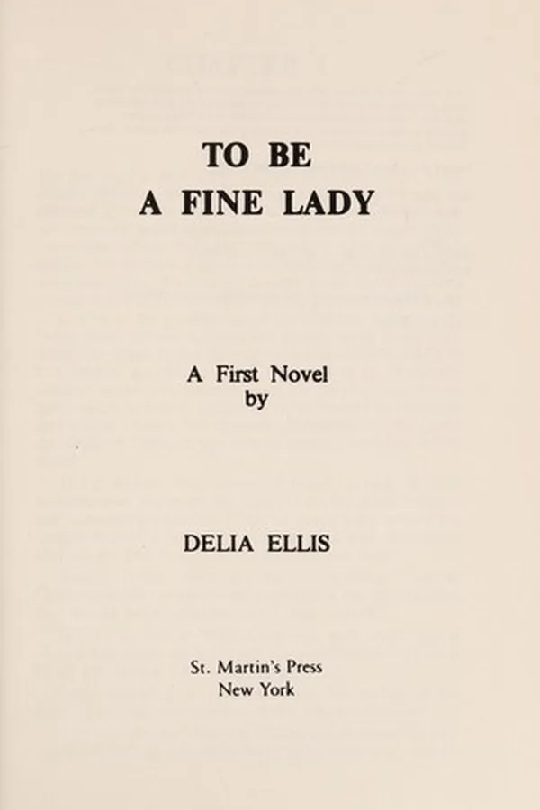 Capa de To be a fine lady