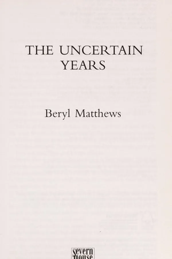 Capa de The uncertain years