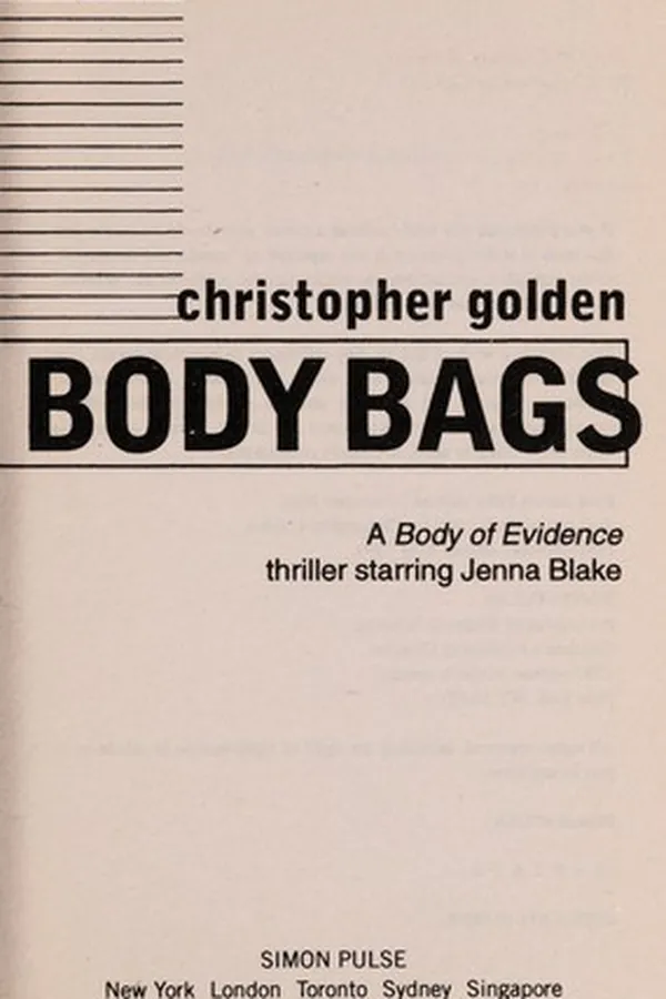 Capa de Body Bags (Body of Evidence, #1)