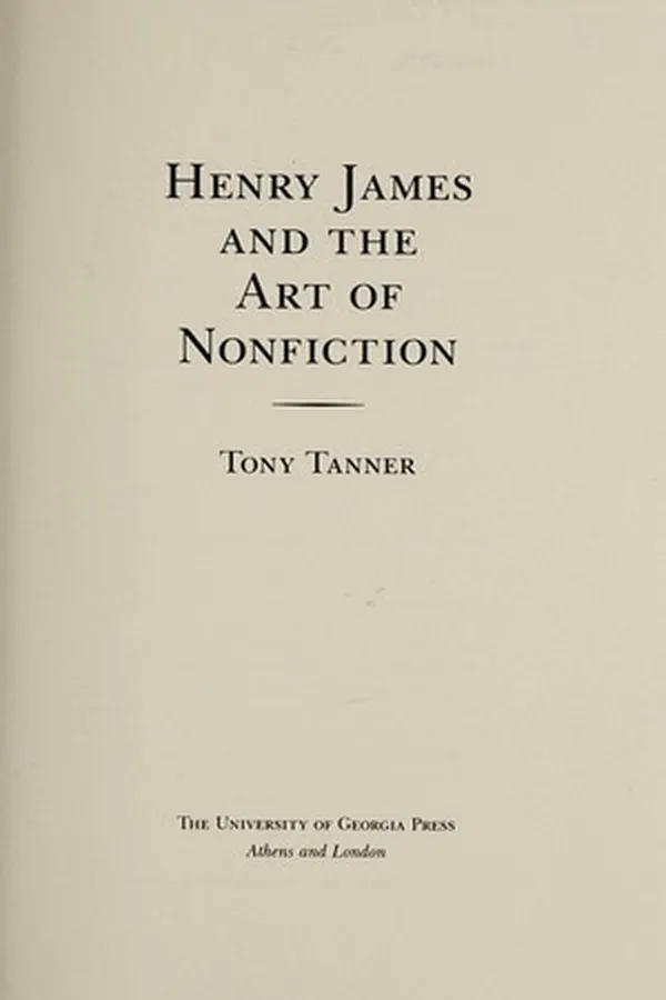 Capa de Henry James and the art of nonfiction