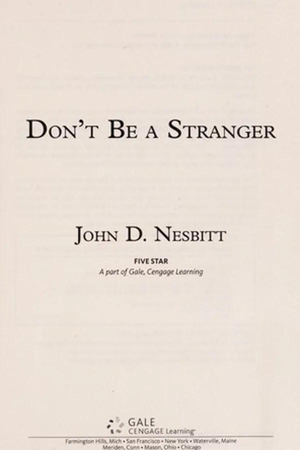 Capa de Don't be a stranger