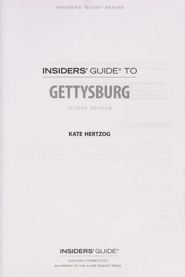 Capa de Insiders' guide to Gettysburg