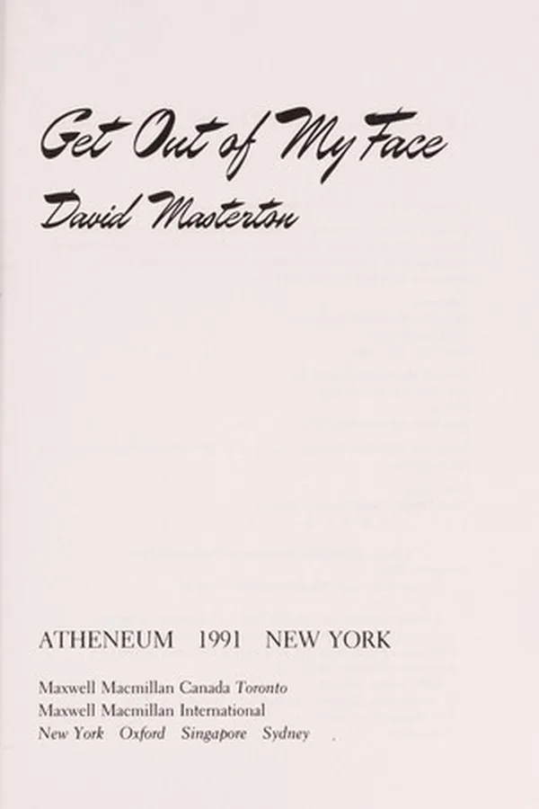 Capa de Get out of my face