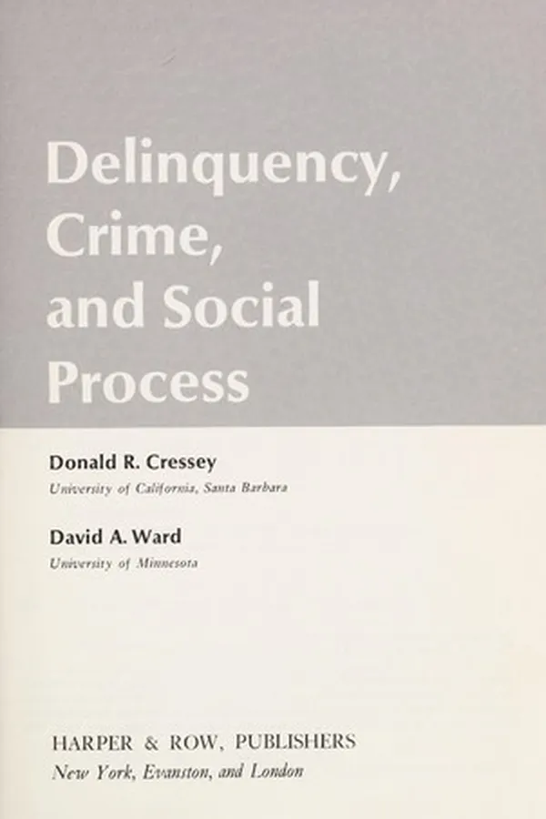 Capa de Delinquency, crime, and social process