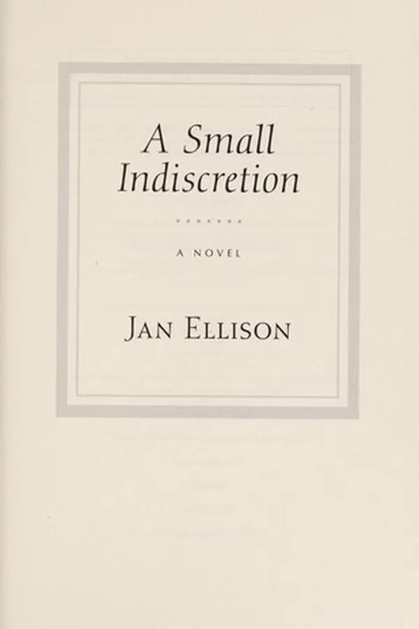Capa de A small indiscretion