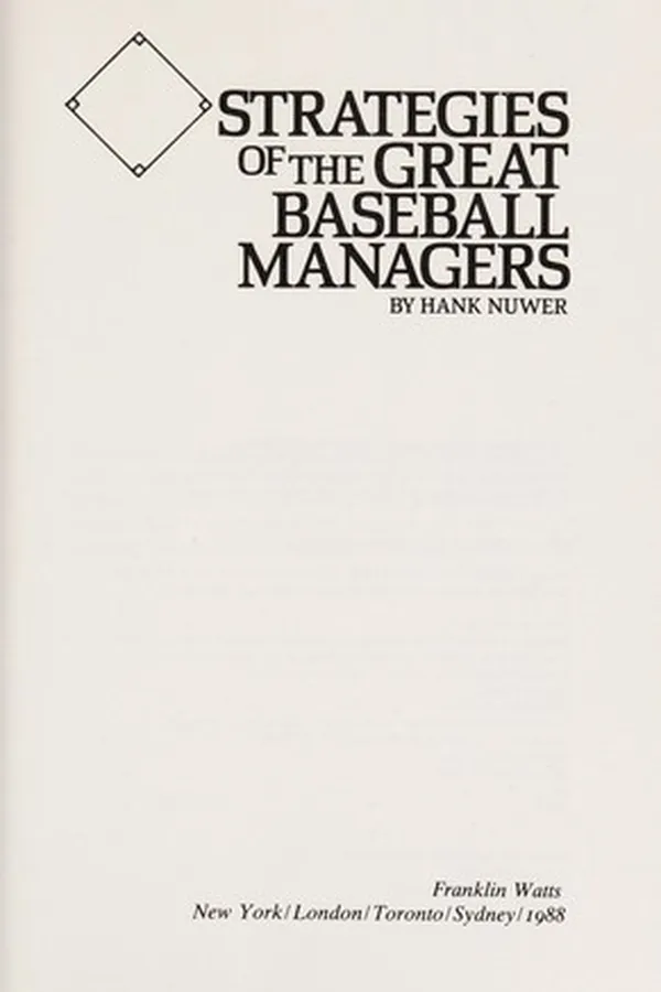 Capa de Strategies of the great baseball managers