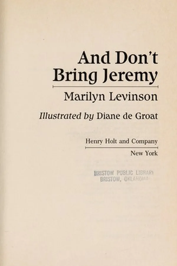 Capa de And don't bring jeremy