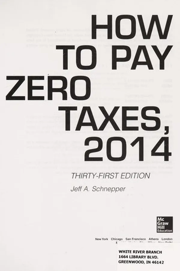 Capa de How to pay zero taxes, 2014