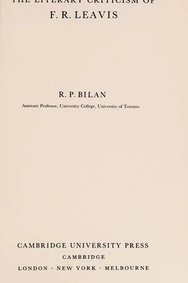 Capa de The literary criticism of F. R. Leavis