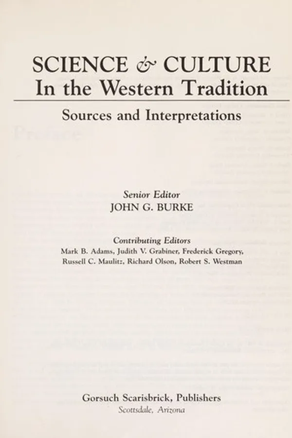 Capa de Science & culture in the Western tradition