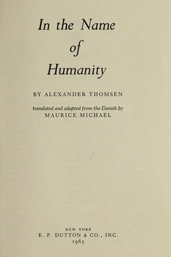 Capa de In the name of humanity