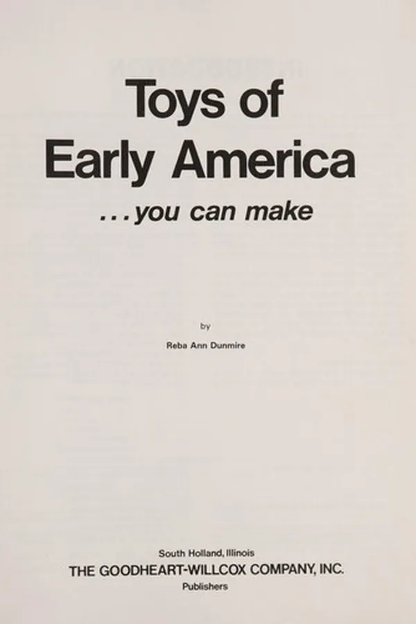 Capa de Toys of early America--you can make