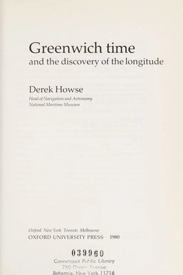 Capa de Greenwich time and the discovery of the longitude