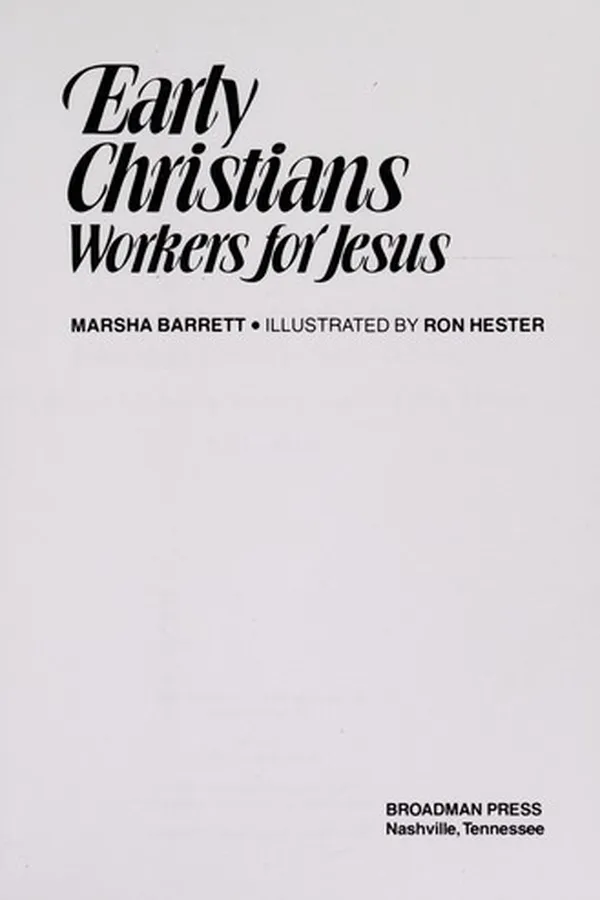 Capa de Early Christians, workers for Jesus