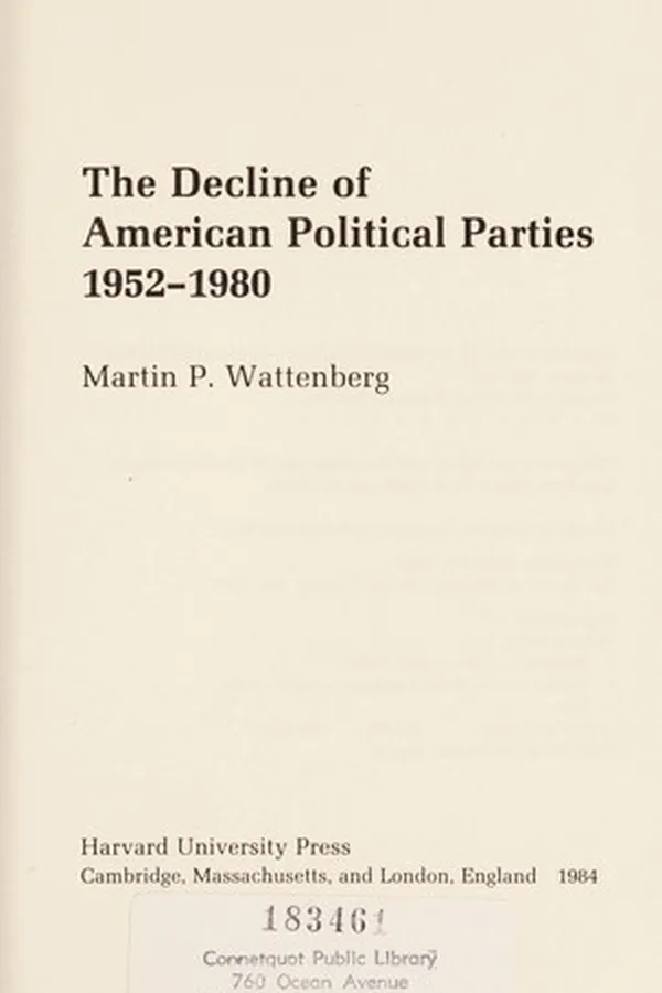 Capa de The decline of American political parties, 1952-1980