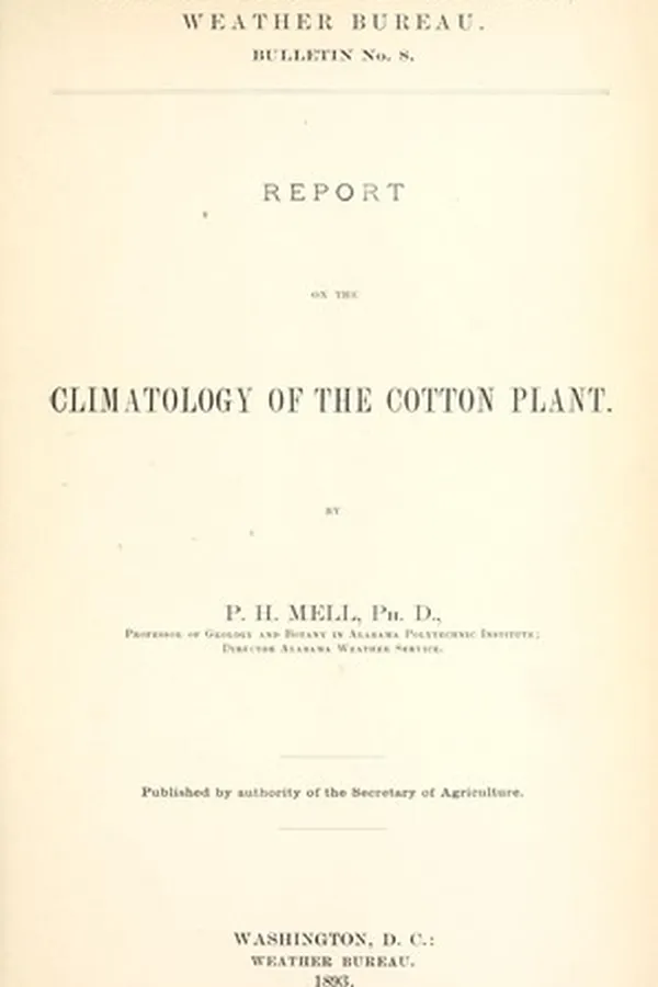 Capa de Report on the climatology of the cotton plant