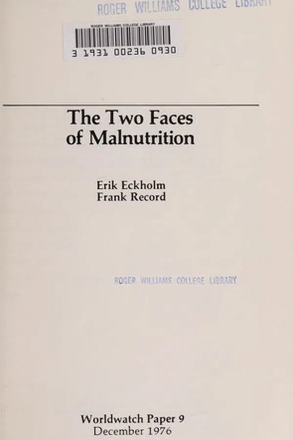 Capa de The two faces of malnutrition
