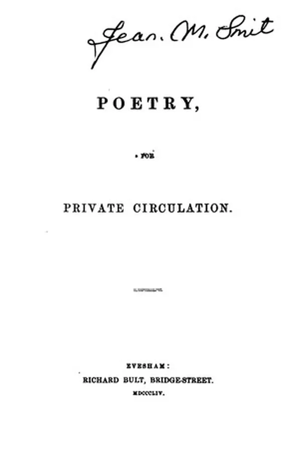 Capa de Poetry, for private circulation (written by two sisters).