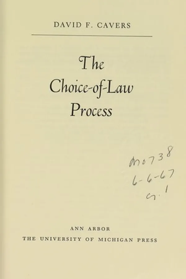 Capa de The choice-of-law process