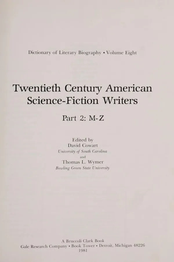 Capa de Twentieth-century American science-fiction writers