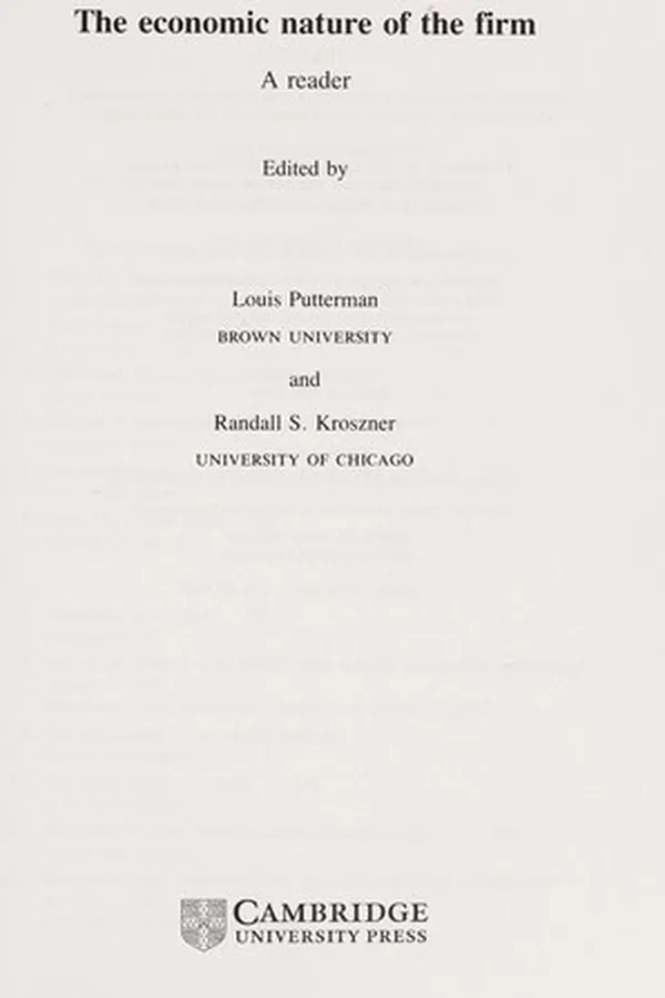 Capa de The economic nature of the firm