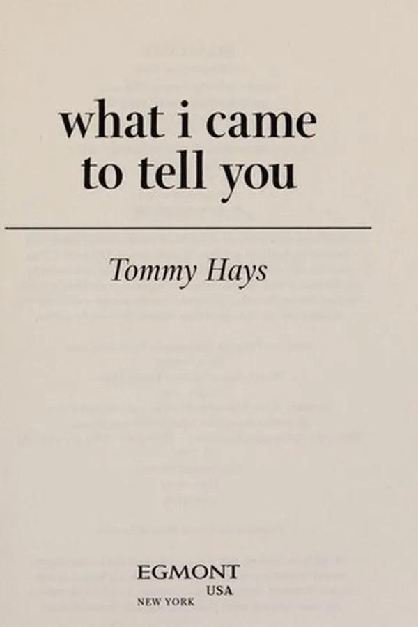 Capa de What I came to tell you