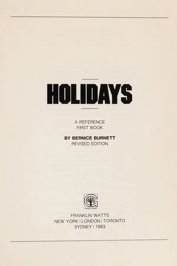 Capa de Holidays