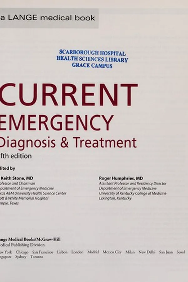 Capa de Current emergency diagnosis & treatment