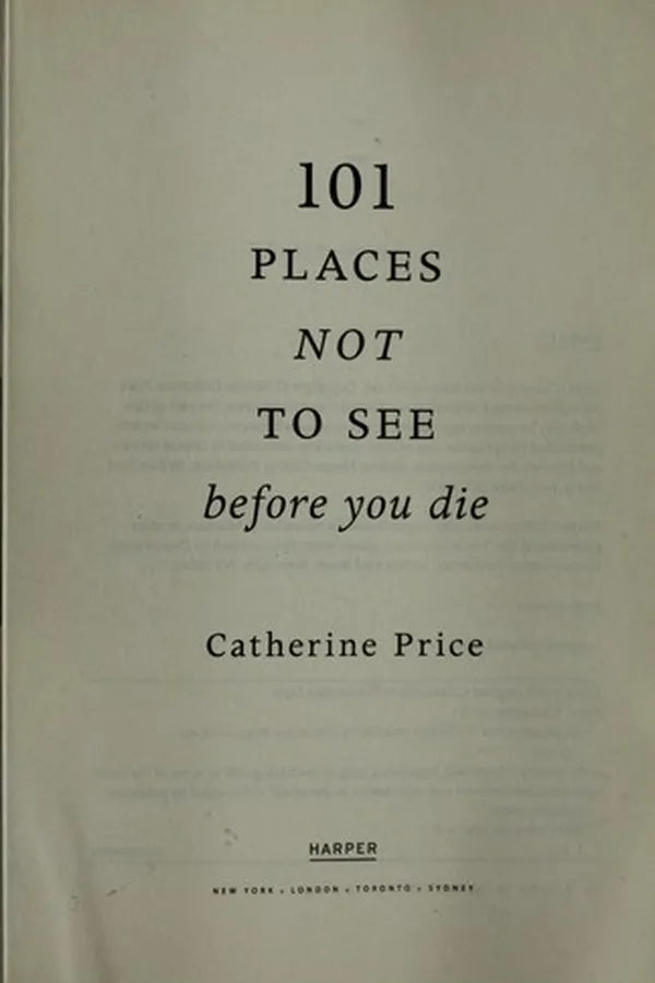 Capa de 101 places not to see before you die