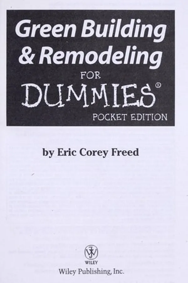 Capa de Green Building and Remodeling For Dummies
