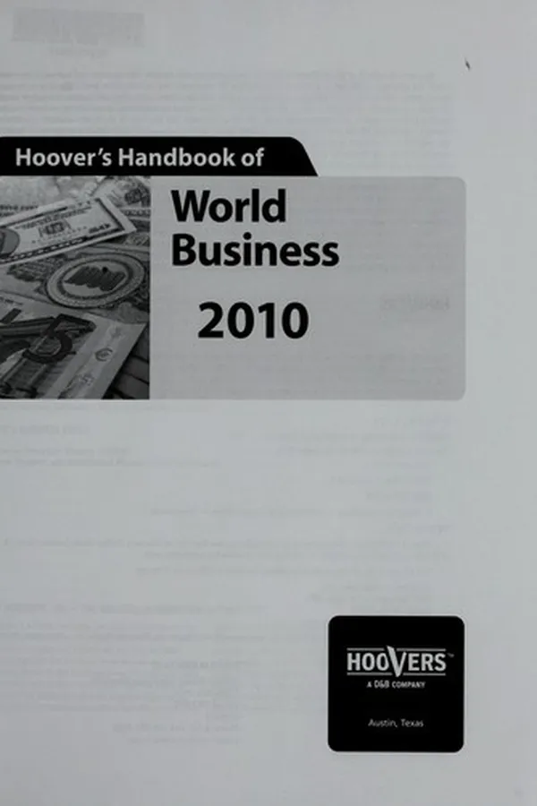 Capa de Hoover's handbook of world business 2010