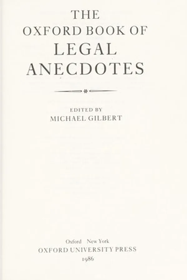 Capa de The Oxford Book of Legal Anecdotes