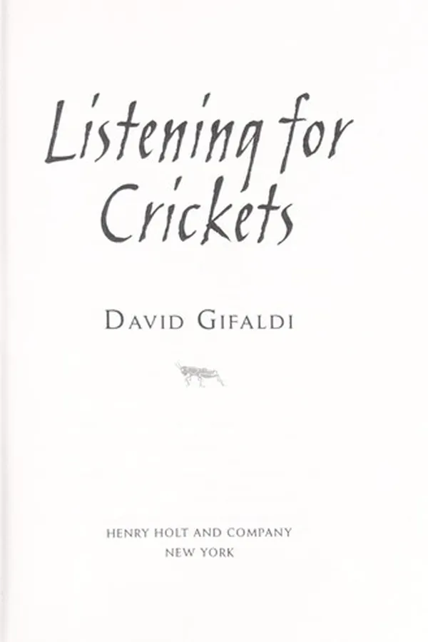 Capa de Listening for crickets
