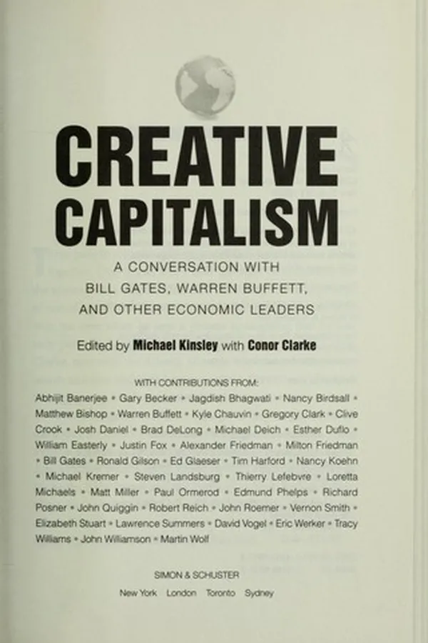 Capa de Creative capitalism : a conversation with Bill Gates, Warren Buffett, and other economic leaders