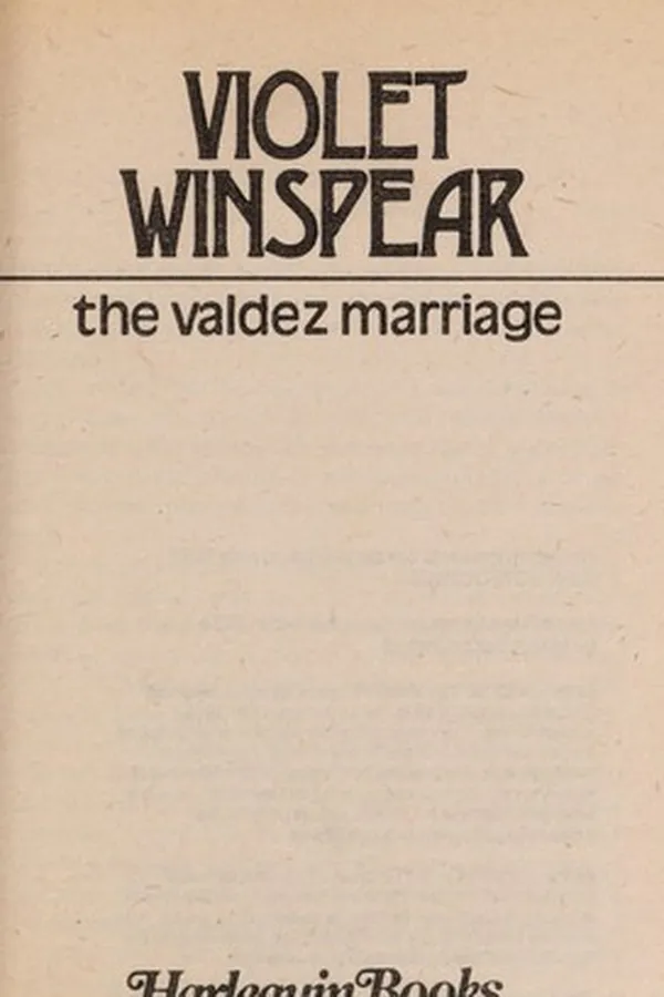 Capa de The Valdez Marriage