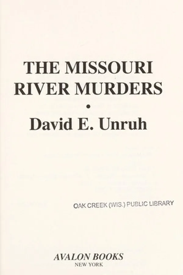 Capa de The Missouri River murders