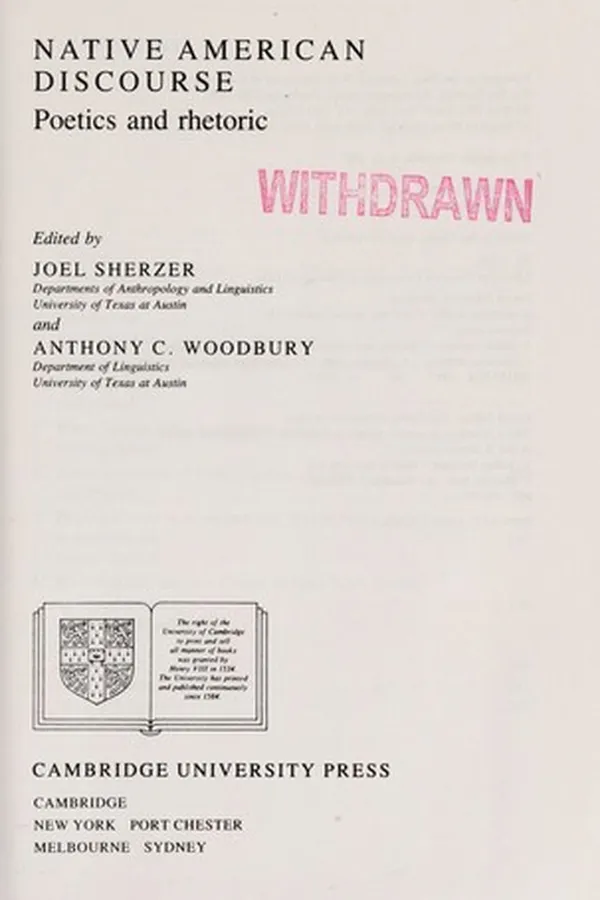 Capa de Native American discourse