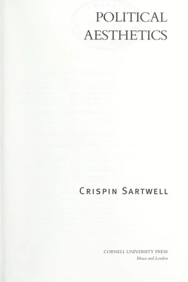 Capa de Political aesthetics