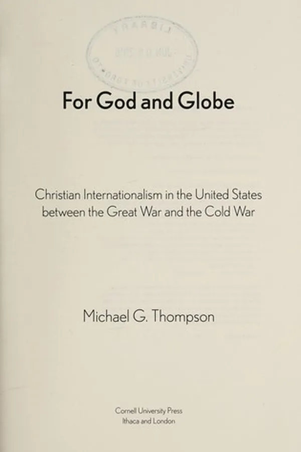 Cover of For God and globe