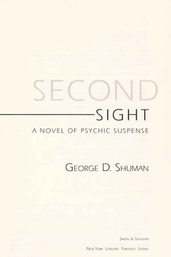 Cover of Second sight : a novel of psychic suspense