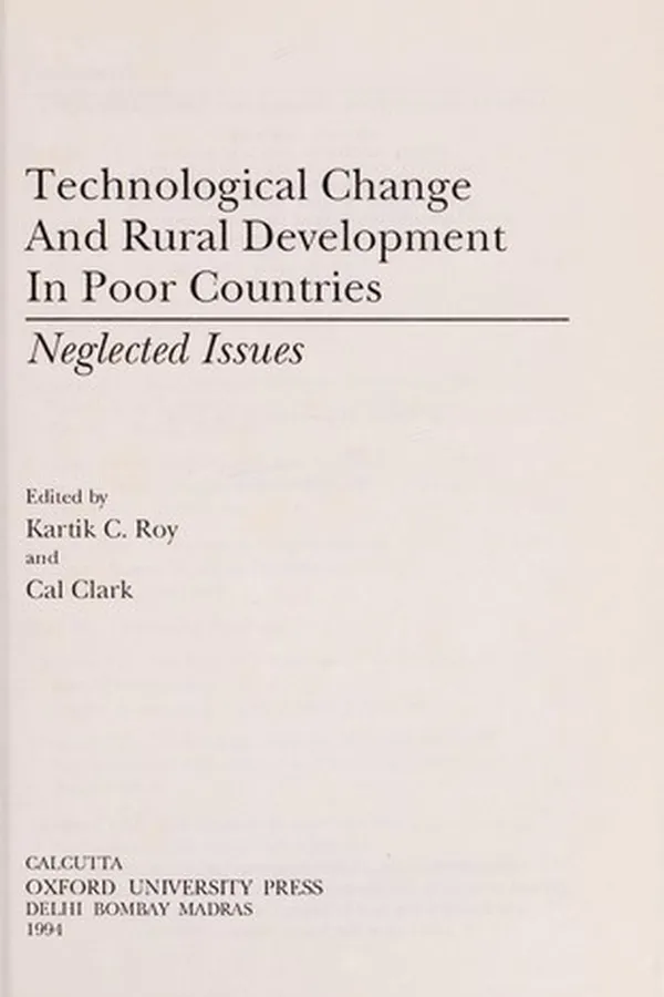 Capa de Technological change and rural development in poor countries