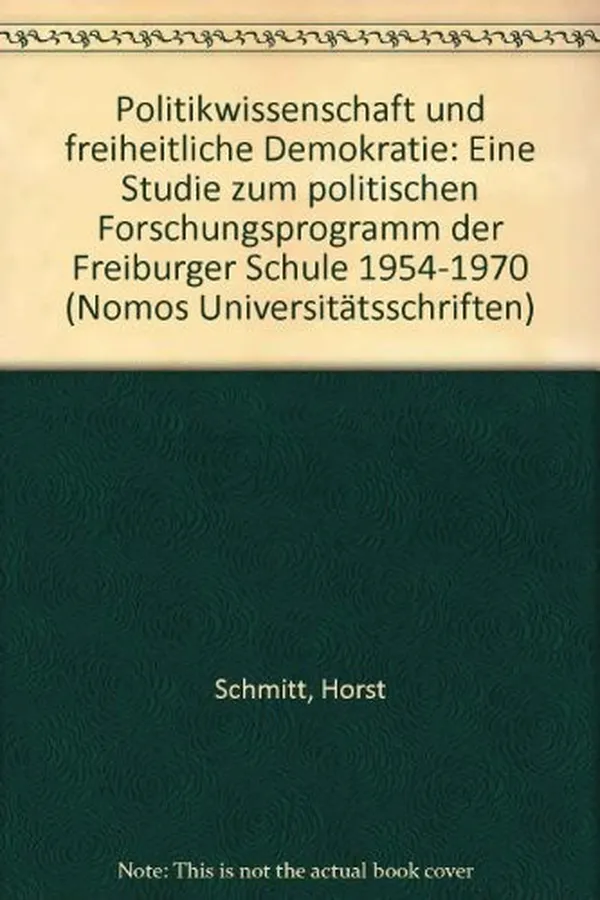 Capa de Politikwissenschaft und freiheitliche Demokratie