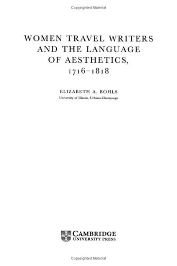 Capa de Women travel writers and the language of aesthetics, 1716-1818